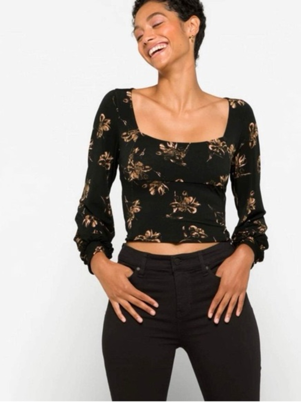 Naomi Square Neck Cropped Knit